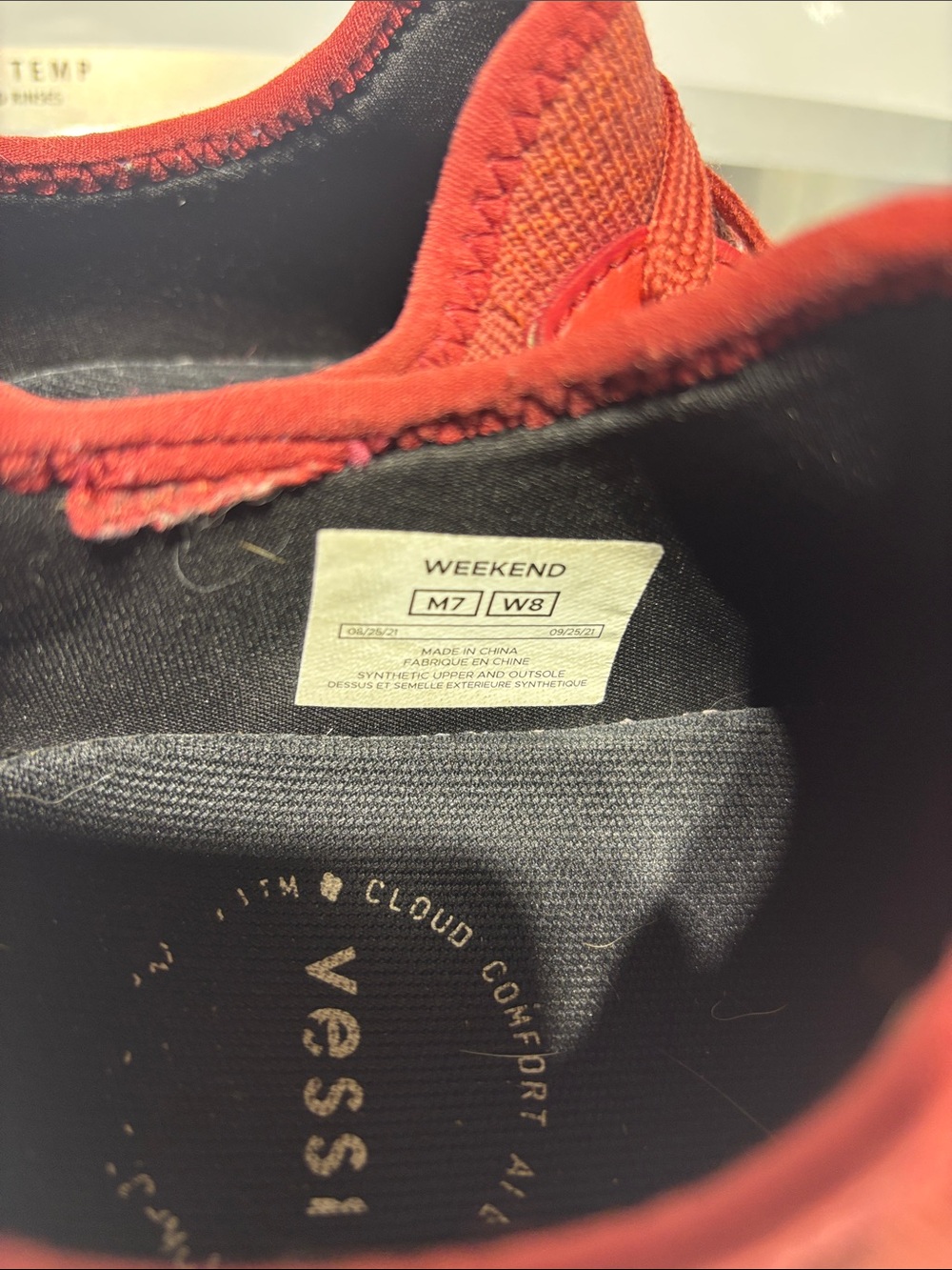 VESSI Weekend Slip-On Sneakers in Red - Picture 6 of 6